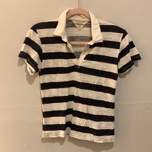 Rag and Bone Striped, Cropped Polo Shirt